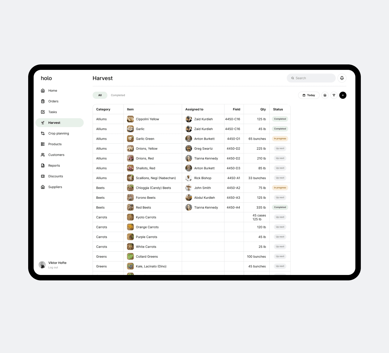 Harvesting on desktop